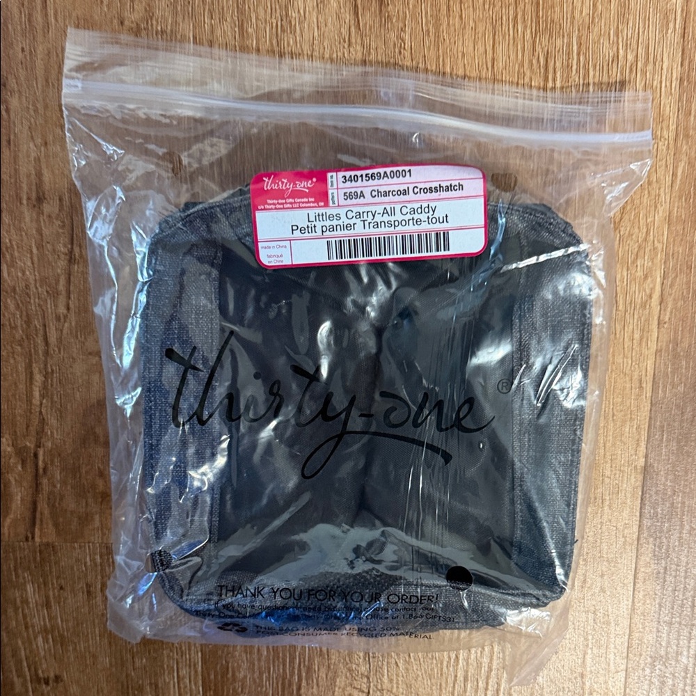 Thirty-One Charcoal Crosshatch Littles Caddy